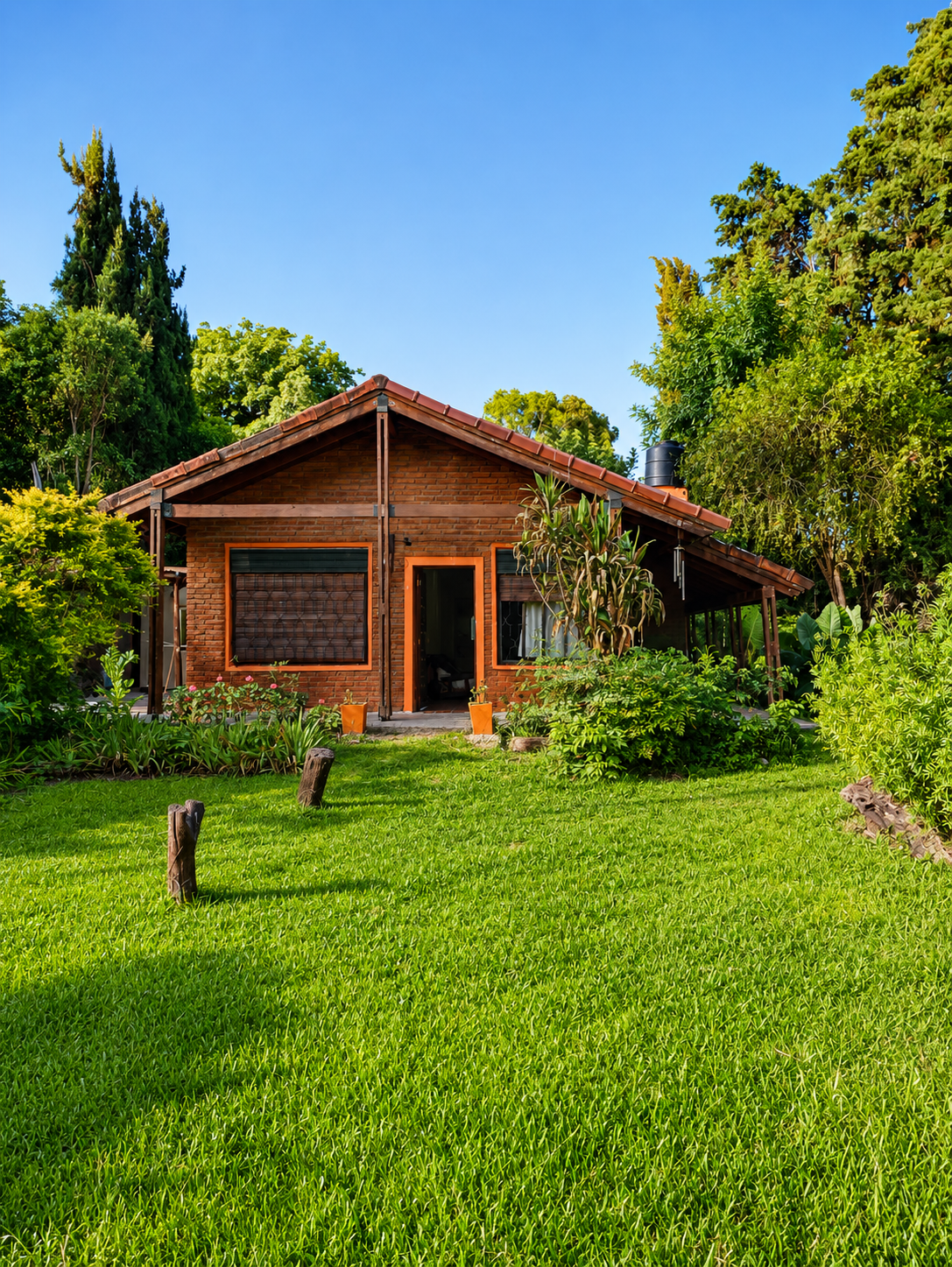 Galería con vista al parque de la Quinta Villa Urquiza